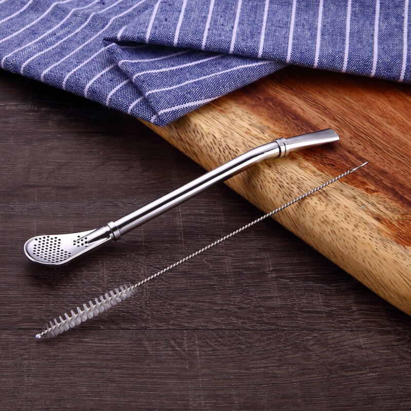 Cuchara de paja para beber de acero inoxidable, 1 piezas, Color Argentina Mate, coctelera para té Mate, Cocina, Bar,