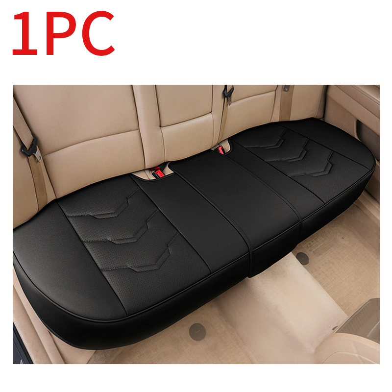 Vier Seizoenen Universele Autostoel Cover Set Pu Leer Ademend Zitkussen Protector Anti-Slip Past Voor 99% Auto auto Goederen: 1pc rear black