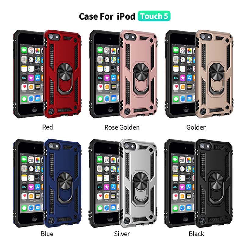 Anti-fall case For iPhone iPod Touch 5 6 7 Case Cover Ring Bracket Holder Shockproof Armor Back Shell For iPod touch 5 6 7 Coque