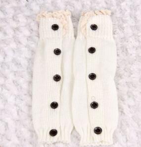 1 Paia Bambine Maglia Scaldamuscoli con Pizzo, ragazze Scaldamuscoli con Bottoni, può indossare venire avvio calzino: 2