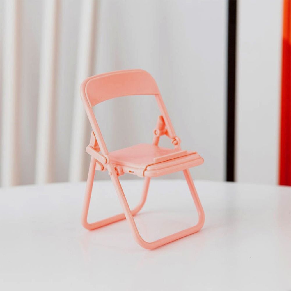 Phone Clip Accessories Mobile Phone Stand Foldable Phone Bracket Mobile Phone Holder Table Phone Holder Folding Chair Stand: WHITE