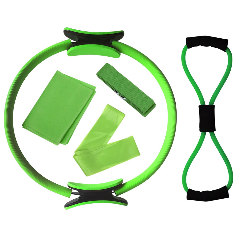 Yoga Pilates Set - Cotton Strap + Resistance Loop Band + Figure 8 Band - Stretching Exercise: Color-2