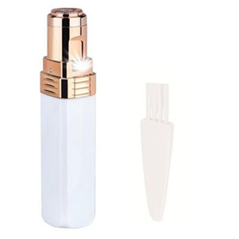 Depilación indolora recargable mediante USB para mujeres, depiladora eléctrica portátil, depiladora femenina para labios, mejillas, afeitadora de vello facial, 30 #: Battery White