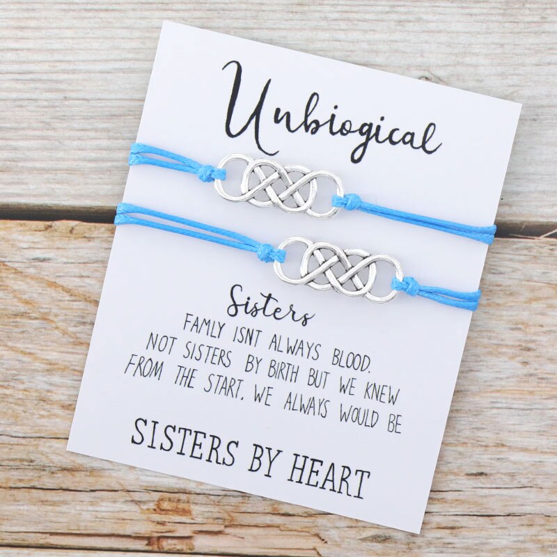 Unbiological Sister Bracelet Set Best Friend Matching Infinity Friendship Bracelet Soul Sister Friend BFF Bracelet Jewelry