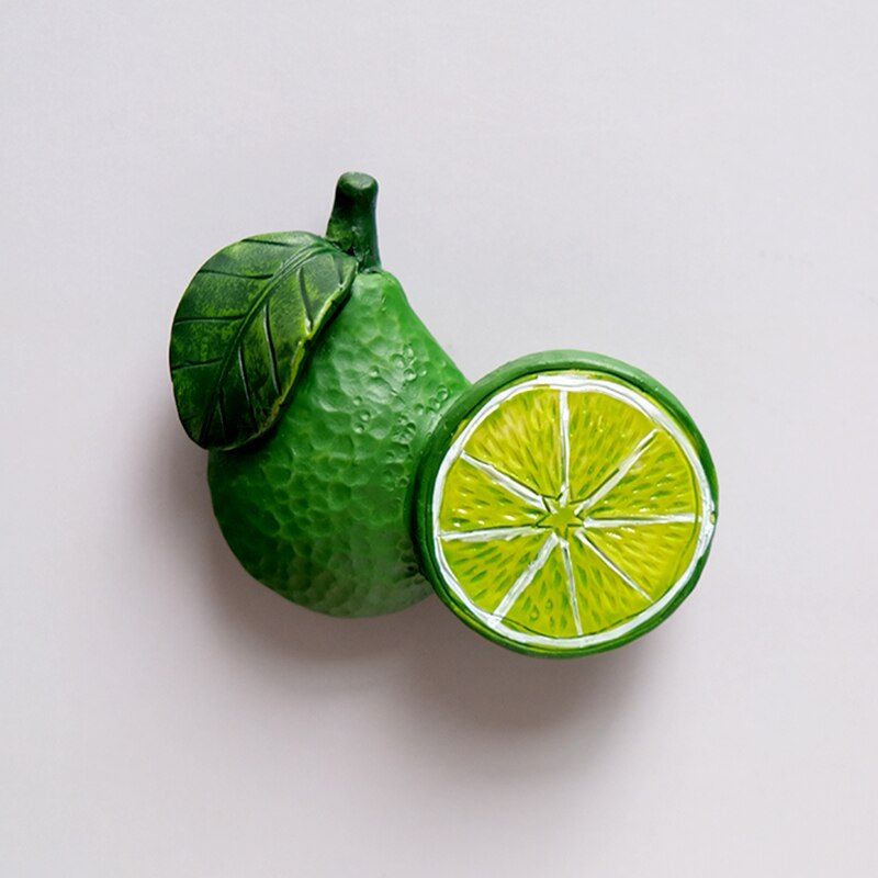 Decorative Refrigerator Magnet Funny Resin Kitchen Fridge Magnets Cute Whiteboard Locker Magnets for Boys and Girls: Lemon 01