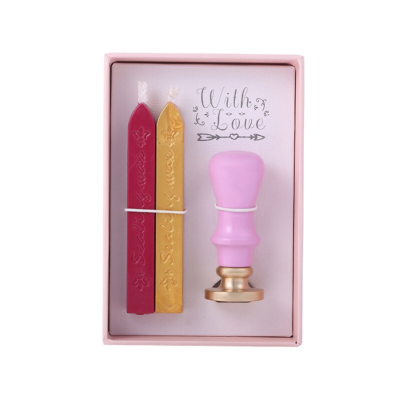 Kit de tampons de cire Vintage, lot de 2 bâtons de cire et 1 tampon, pour bricolage, enveloppe de carte, gdeal