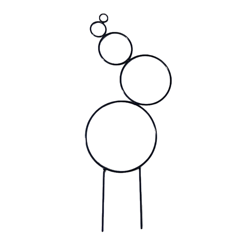 Treliça trepadeira redonda 14 polegadas, metal, ferro, estrutura suporte para jardim, varanda, planta, treliça: Preto