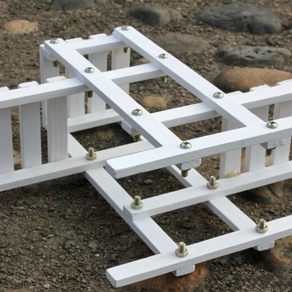 Estante para maceta con flores, repisa de madera blanca de 23x7x21cm, soporte para jardín, balcón, estante de exhibición, decoración Interior multicapa forjado