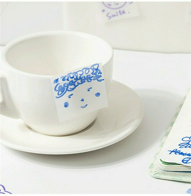 100pcs Transparent Sticky Notes Memo Stationery Memo Pads Sheet Waterproof Self-Adhesive Memo Notepad School Office Supplies