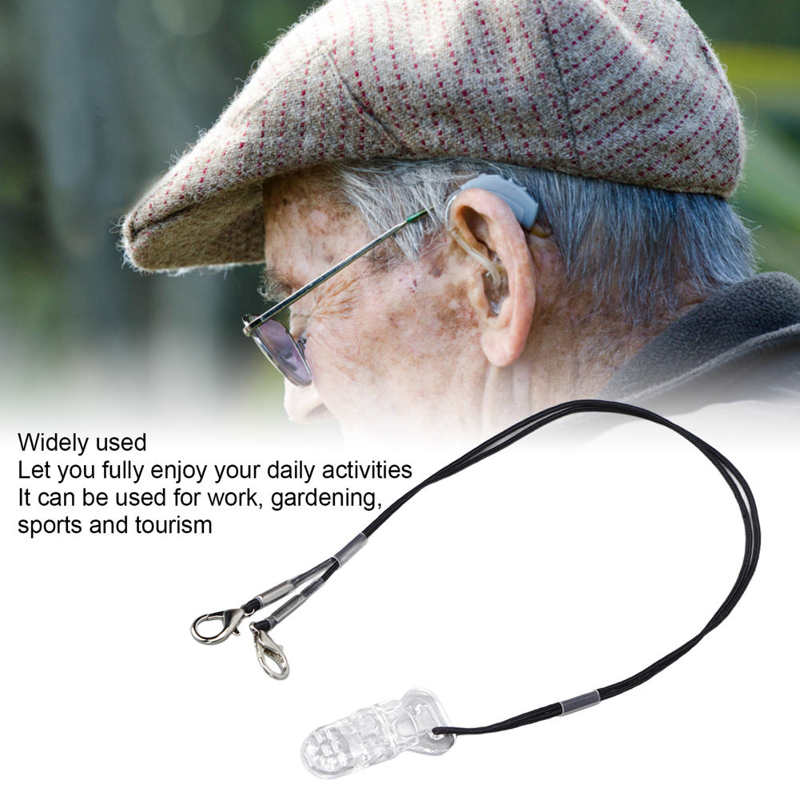 Ouderen Hoortoestel Anti Verloren Lanyard Zwart Touw Wit Transparant Clip Gehoorapparaat Beschermen Touw Voor Kinderen Ouderen