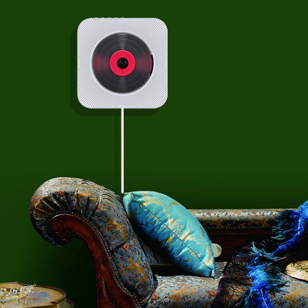 Wall Mounted CD Player Surround Sound FM Radio Bluetooth USB MP3 Disk Portable Music Player Remote Control Stereo Speaker