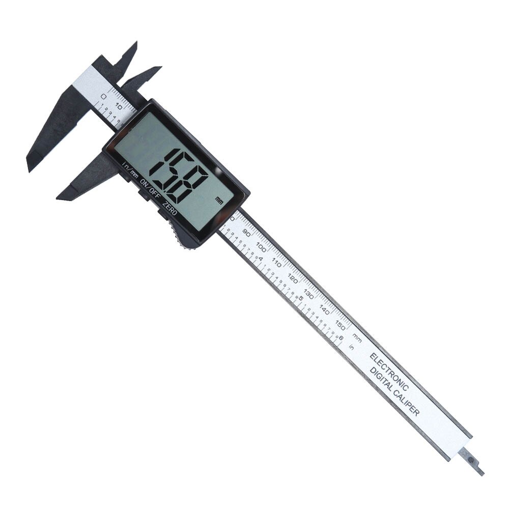 electronic digital display vernier caliper Inch/Metric Conversion 6Inch 0-150mm HD full-screen caliper measurement tool: 3 button black