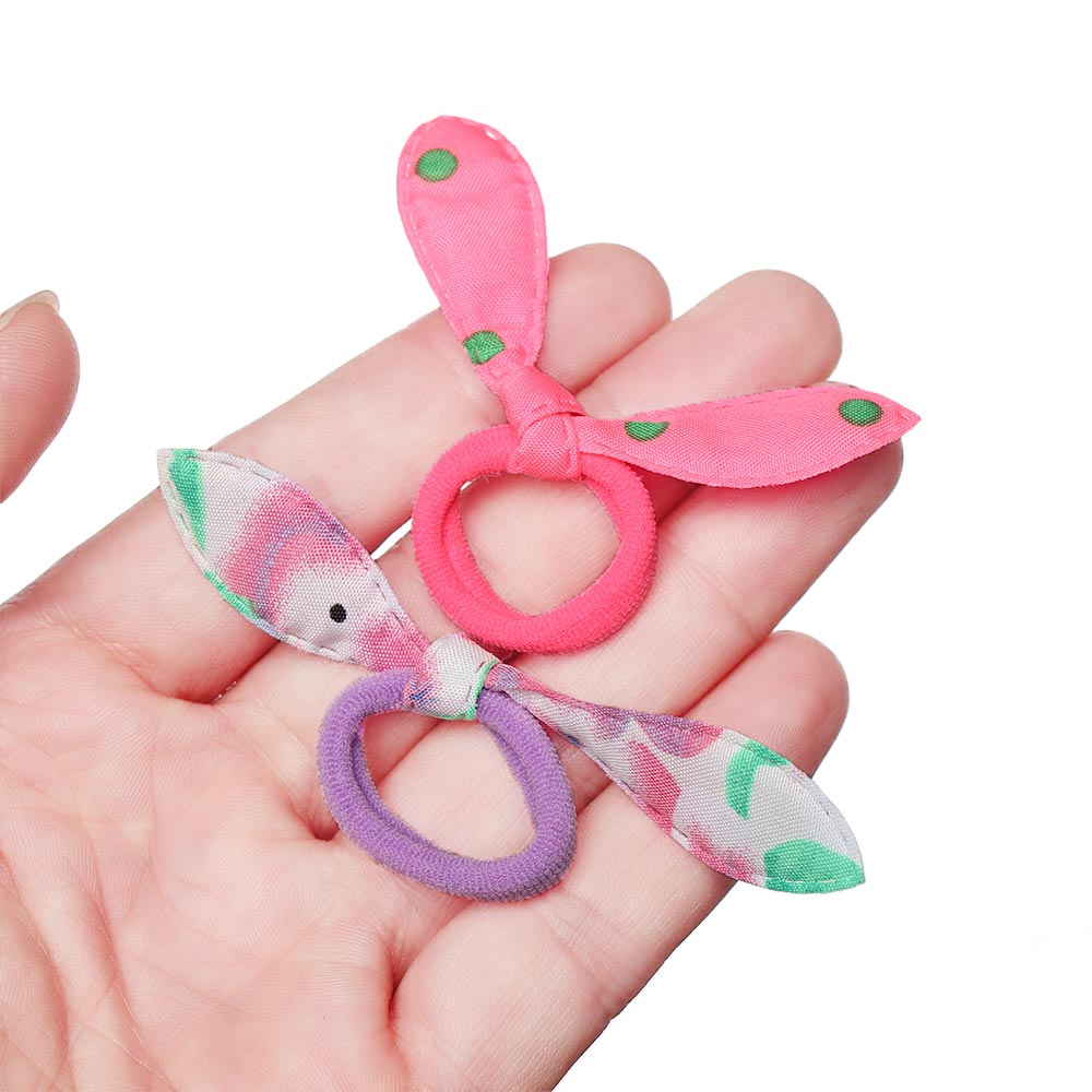 10/20 sztuk dzieci słodkie polka łuk królik uszy z pałąkiem na głowę elastyczne liny robić włosów dziewczyna pierścień Scrunchy dzieci kucyk uchwyt akcesoria robić włosów