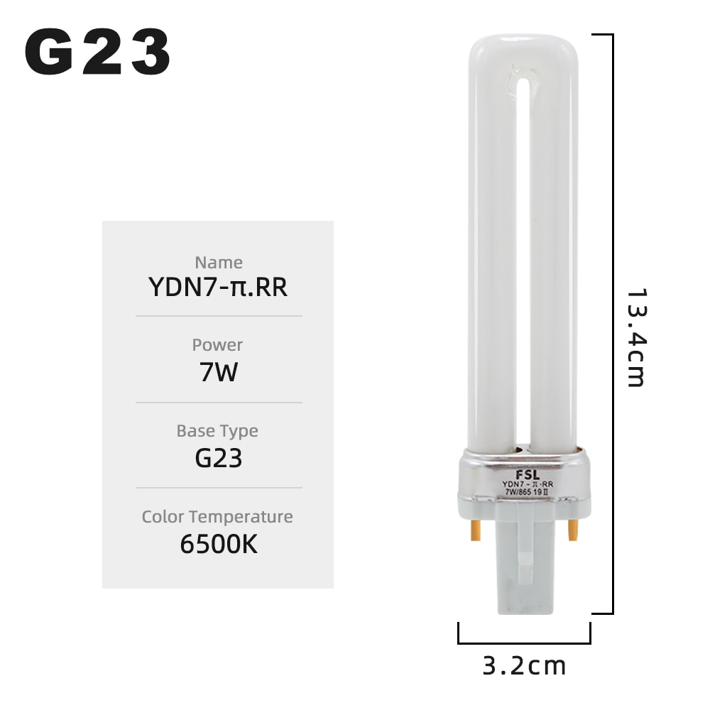 G23 Fluorescent Lamp Tubes 7W Desk Light Bulbs 6500K Single-capped Fluorescent Light Tube Eye Protect Long Life Fluorescent Tube