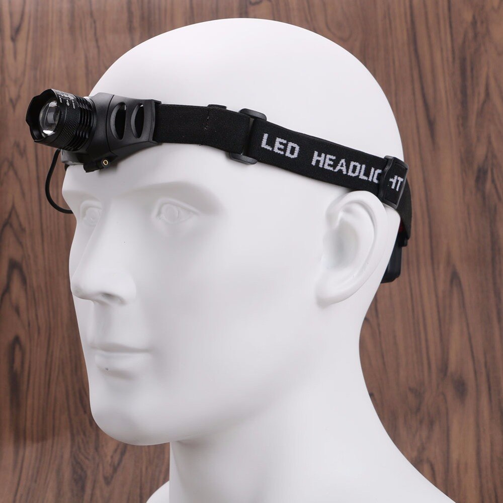 Mini Koplamp 4 Modes Waterdichte LED Koplamp Koplamp Super Heldere 1200Lm Zoom Focus Zaklamp Lanterna met Hoofdband Gebruik 3AAA