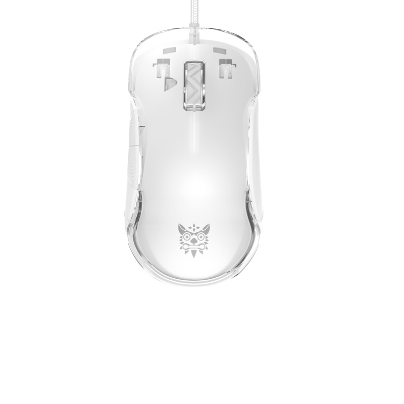 ONIKUMA Phantom RGB Gaming Mouse 7-Speed Adjustable DPI Dual Haptic Scroll Wheel: WHITE