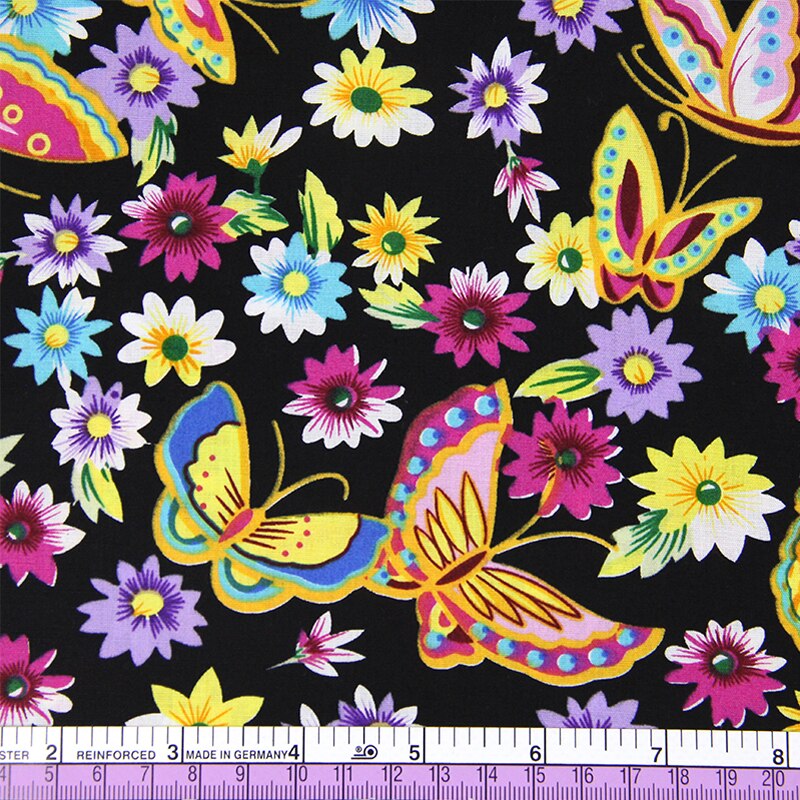 Tissu en coton 145 imprimé papillon | Matériel fait à la main pour la fabrication de fleurs de noix de cajou, 50 x 100% cm de 20*58 "1Yc900