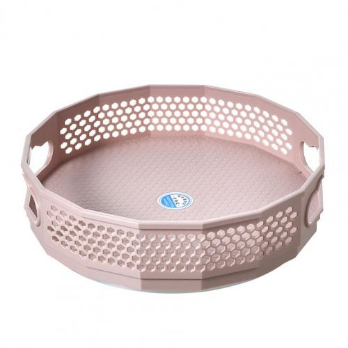 Kitchen Spice Rack 360 Degree Rotating Condiment Storage Large Capacity Versatile Plastic Multi-Functional Cosmetics Organizer: Pink 30x 10cm