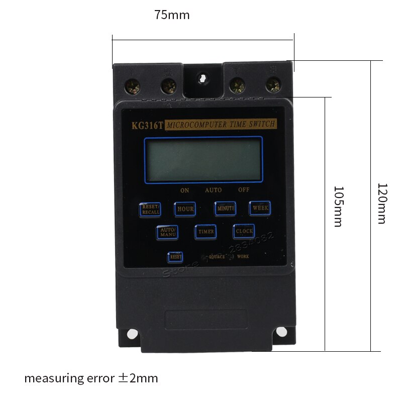 220V 50Hz Digital LCD Time Controller Microcomputer Time Control Switch KG316T Din Rail