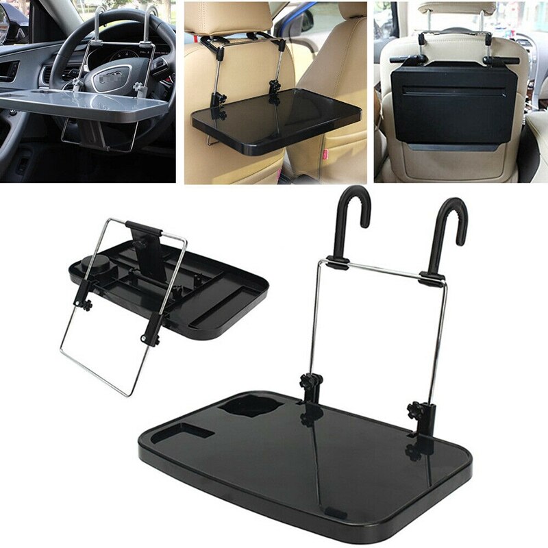 Folding Car Computer Desk Work Table in Car Laptop Stand Food Tray Drink Holder: Default Title