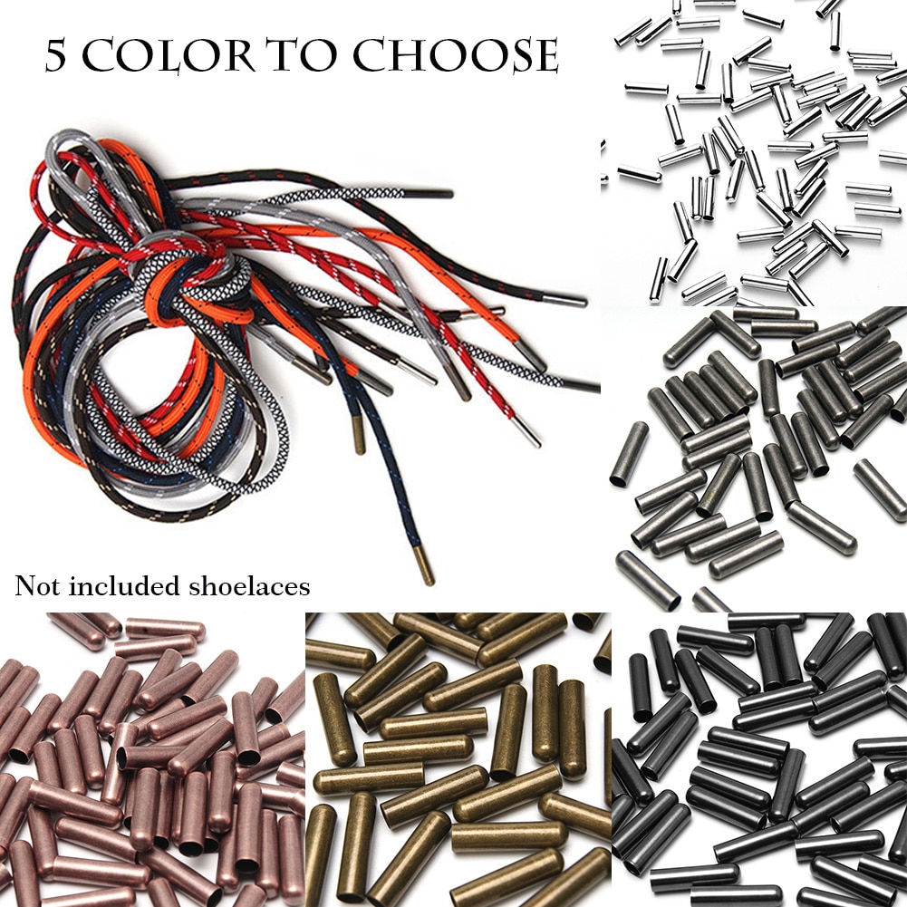 50Stck Schnürsenkel sperren Clips DIY Reparatur Metall Aglets Schnürsenkel Tipps Enden Luxus Dekoration Rostfrei Nahtlose Zubehör