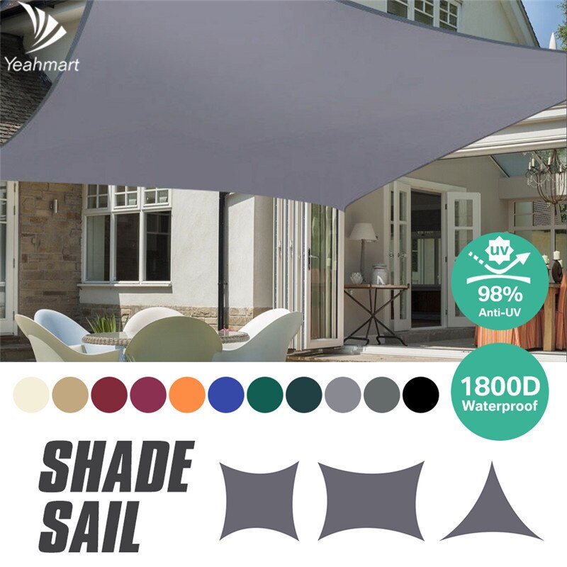 Wasserdichtes sonnensegel, 98% uv-schutz-vordach, dreieckig, rechteckig, 3m*3m/2m*3m stück für garten, rasen, terrasse, 40% stück