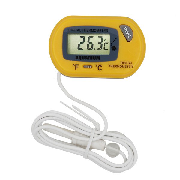 Digital LCD Display Thermometer Temperature Gauge with Sucker for Household Refrigerstor Fish Tank 20%off: yellow