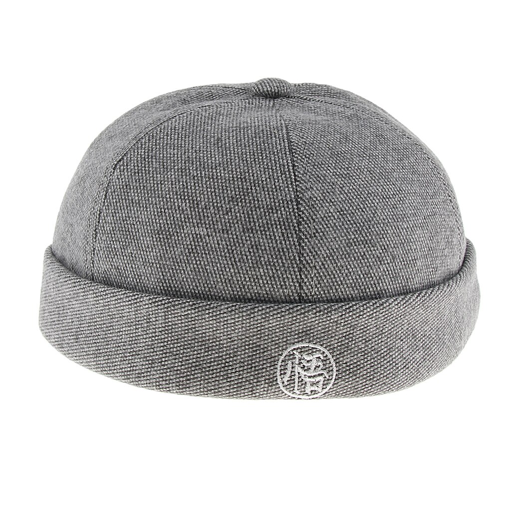 Men&#39;s Winter Adjustable Retro Wool Felt Docker Hat Leon Beanie: Light Gray