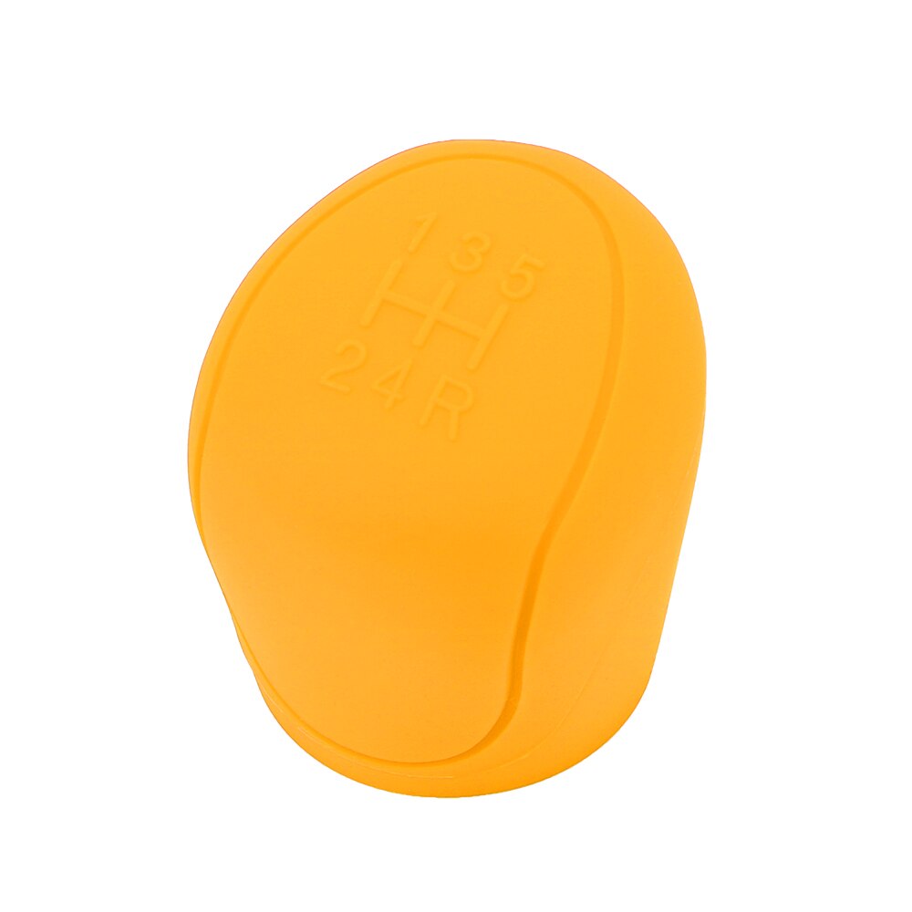 LEEPEE, collares de cambio de marchas de coche, pomo de palanca de cambios cubierta de palanca de cambios de silicona para ESCORT Ford Focus 2 3 4 MK2 MK3 MK4 MT -: Amarillo