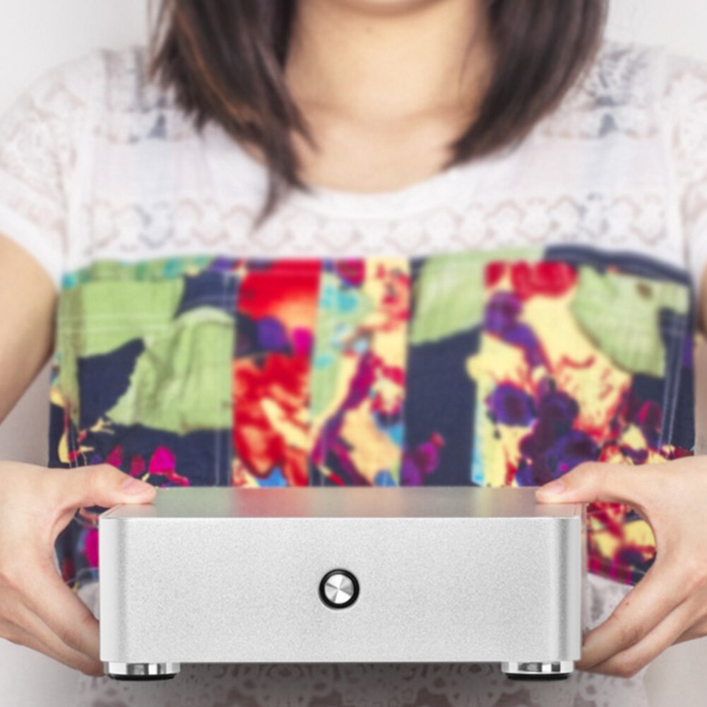 E-H60 Audio Slim Praktische Gaming Duurzaam Computer Case Zonder Voeding Mini Itx Kantoor Aluminium Home Htpc Chassis