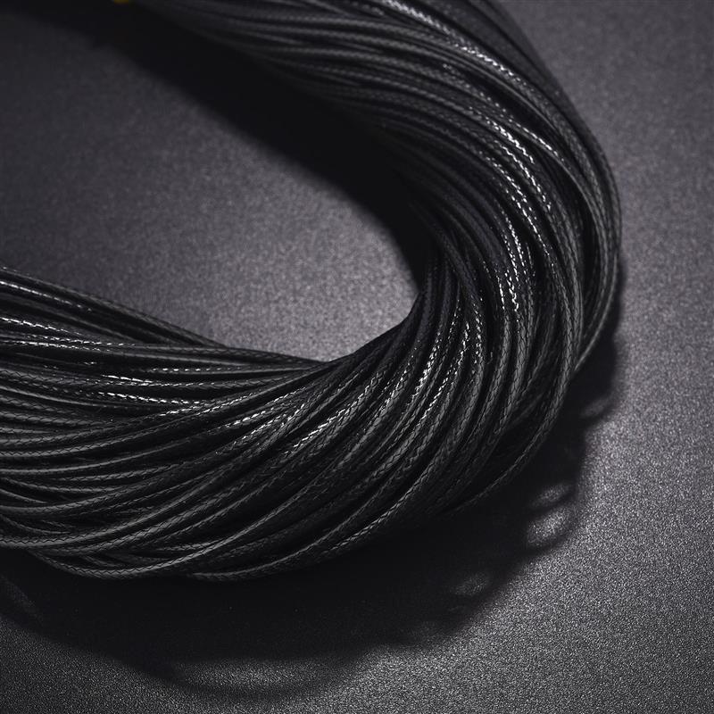 50Pcs/lot 1.5/2mm Leather String Cord Wax Braid Rope Adjustable Chain Lobster Clasp Wax Rope Necklaces Pendant Jewelry Findings