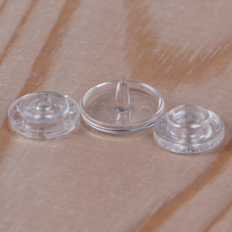 50 Sets Clear Kam Resin Snap Knoppen Plastic Snaps Fasteners Drukknopen Size T5 Caps