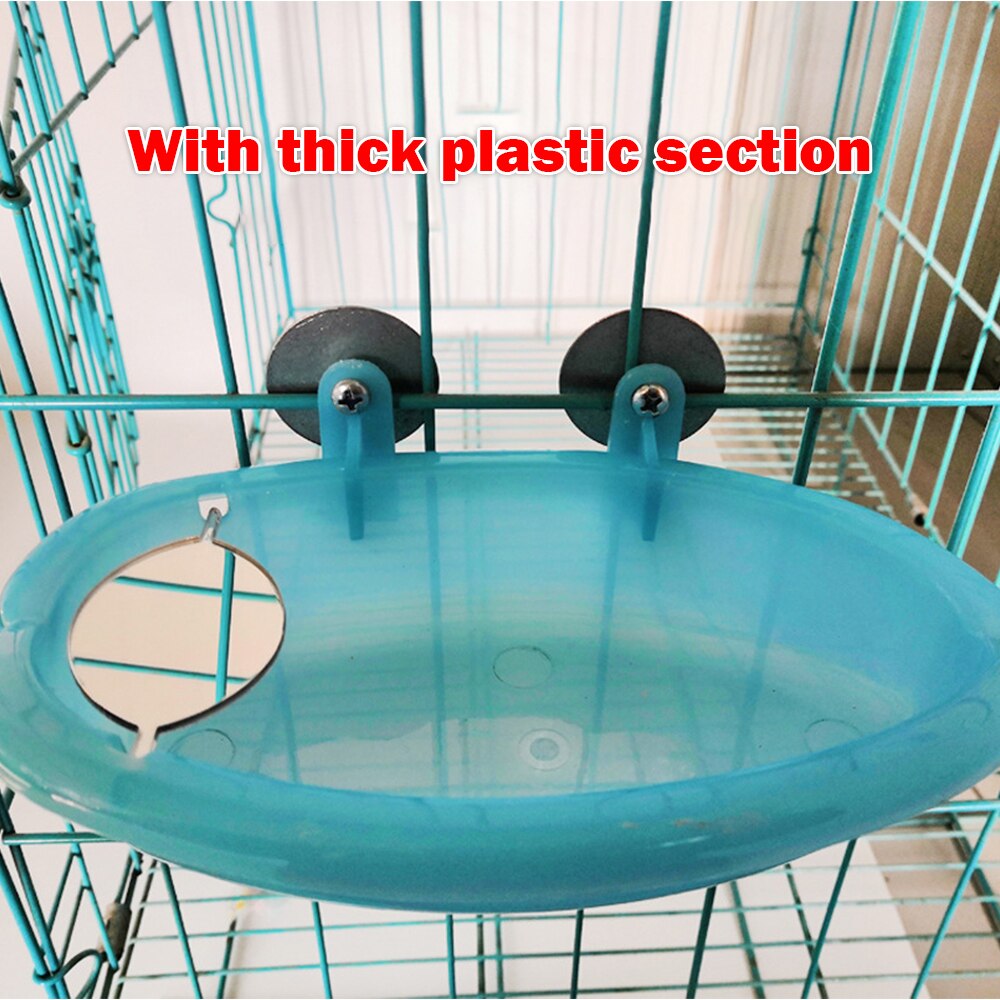 Bird Bathtub With Bird Mirror Small Oval Bird Bathtub Pet Cage Accessories Parrot Bath Shower Bathing Supplies Standing Box