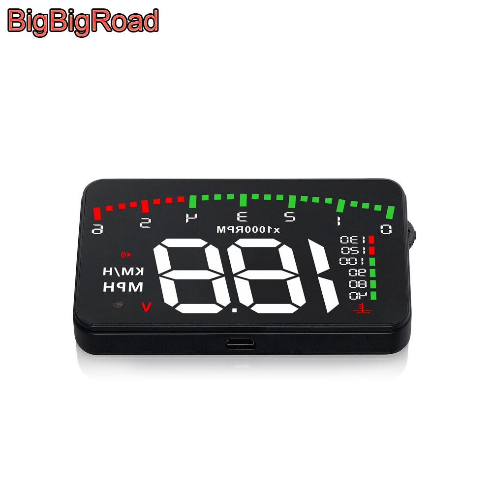 BigBigRoad Car Hud Display For Volkswagen Transporter T6 T-Cross Scirocco Phaeton EOS Taigun Windshield Projector Alarm System