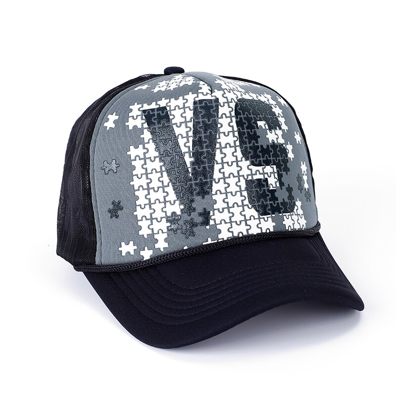 Gorras de béisbol Unisex de verano para hombres y mujeres, gorras con Cierre trasero de malla transpirable, gorra informal de camionero ajustable: VS-Grey