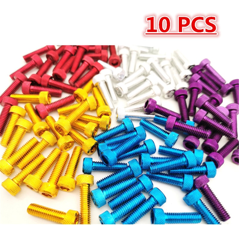 Decoraciones de colores: rojo, azul, dorado, Morado, plateado, universal, accesorios de motocicleta M6, pegatina de tornillo para motocicleta, tornillos para moto 6MM