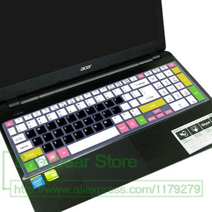 Laptop Keyboard Cover for Acer Aspire E 15 - Ultra-thin Silicone Protector - Waterproof & Dustproof: Candy Black