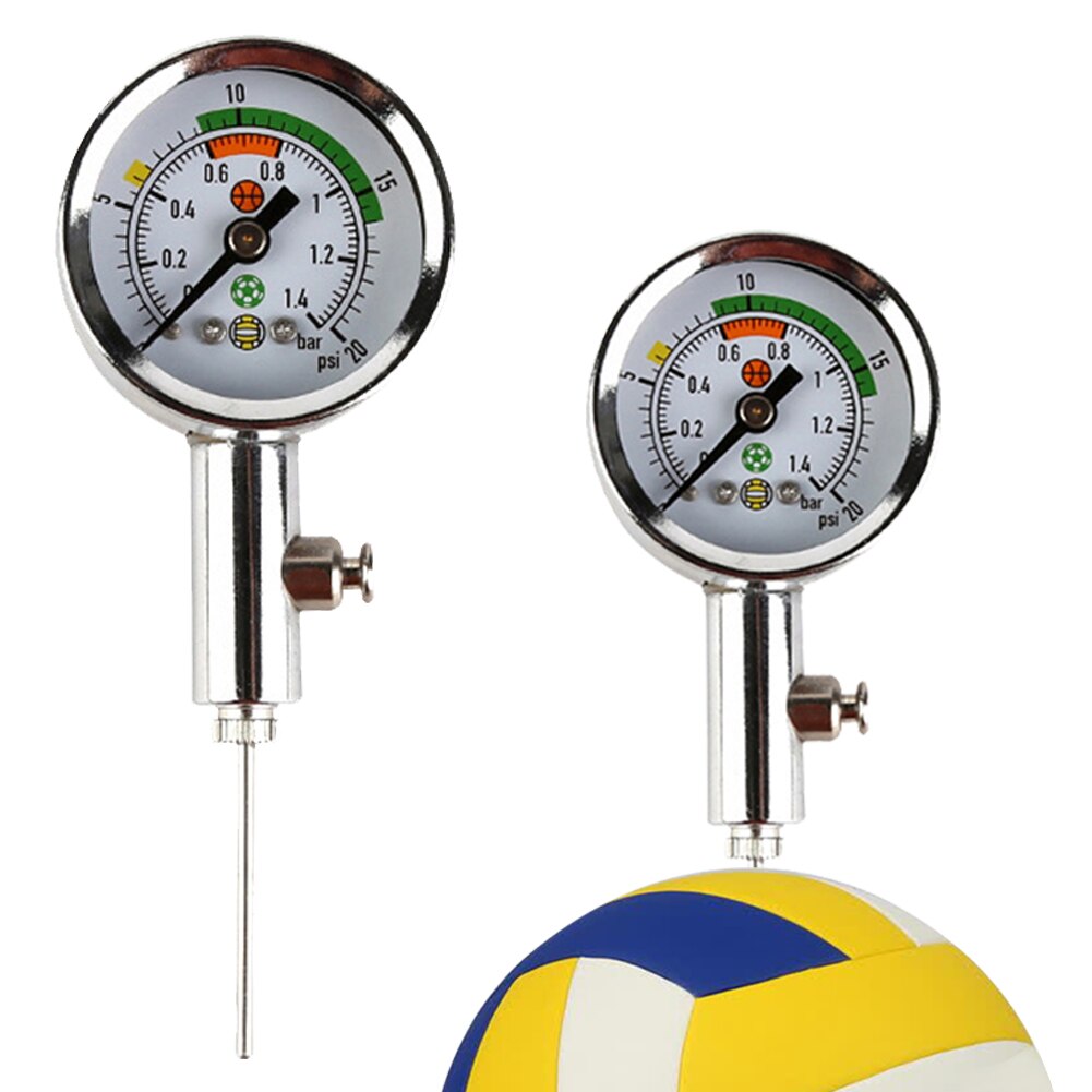 Air Pressure Gauge for Balls Soccer Ball Pressure Gauge Air Watch Football Volleyball Basketball Stainless Steel Barometers