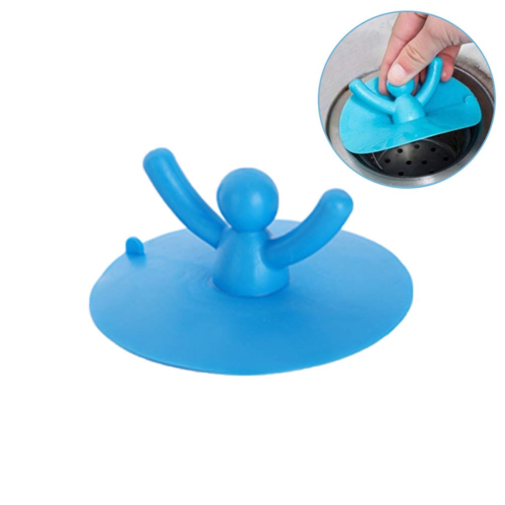 Silicone Sewer Cover Shower Drain Stopper Drain Plug for Sink Bathtub Sink Sewer Filter Floor Sink Drain Strainer Hair Stopper: Blue