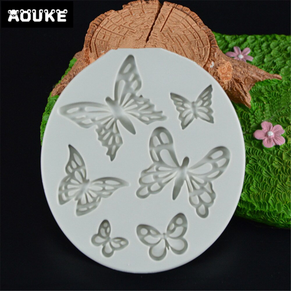 Vlinder Vorm Fondant Cake Silicone Mold Koekjes Gebak Mould Ice cube Chocolade Snoep Mallen Taart Decoratie Bakken Tool K047