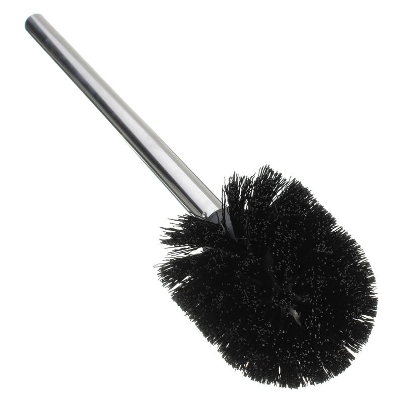 1Pcs Vervanging Roestvrijstalen Wc Badkamer Schoonmaken Toiletborstel Zwart Hoofd Houder