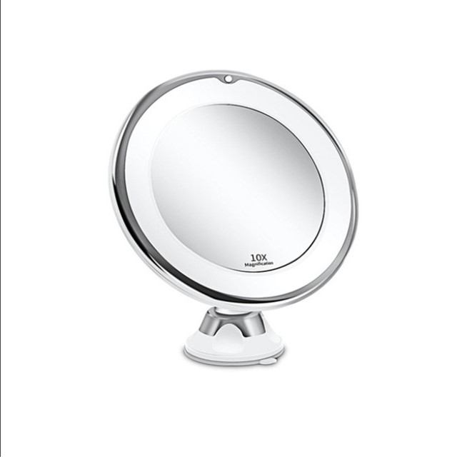 Miroir De Maquillage Flexible à Col De Cygne 360° - Support En Bambou Naturel 20,3 Cm - Pour Salle De Bain Ou Bureau