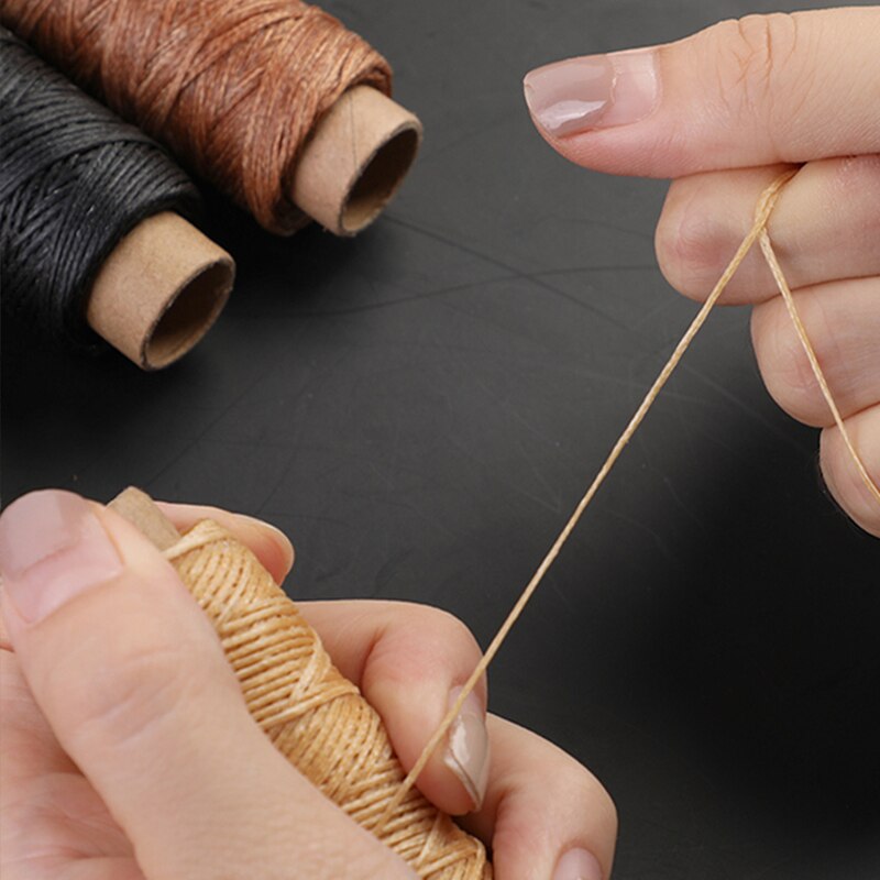 9 PCS Leather Sewing Kit With Multiple Colour Waxed Thread Golden Thimble And Leather Stitching Needles For DIY Leather Craft