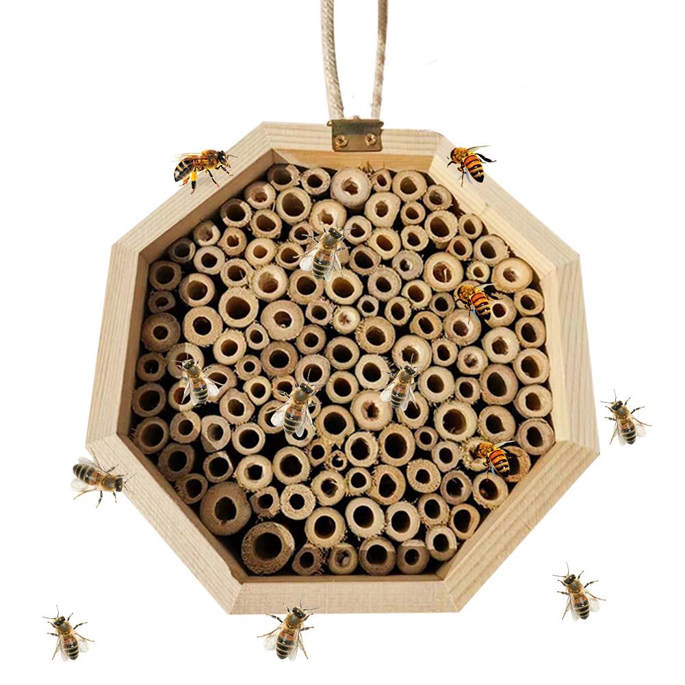 Beehouse Honey Tools Insect Bee House Wooden Insect Bee House Wood Bug Room Hotel Shelter Garden Decoration Nests Box Bee House