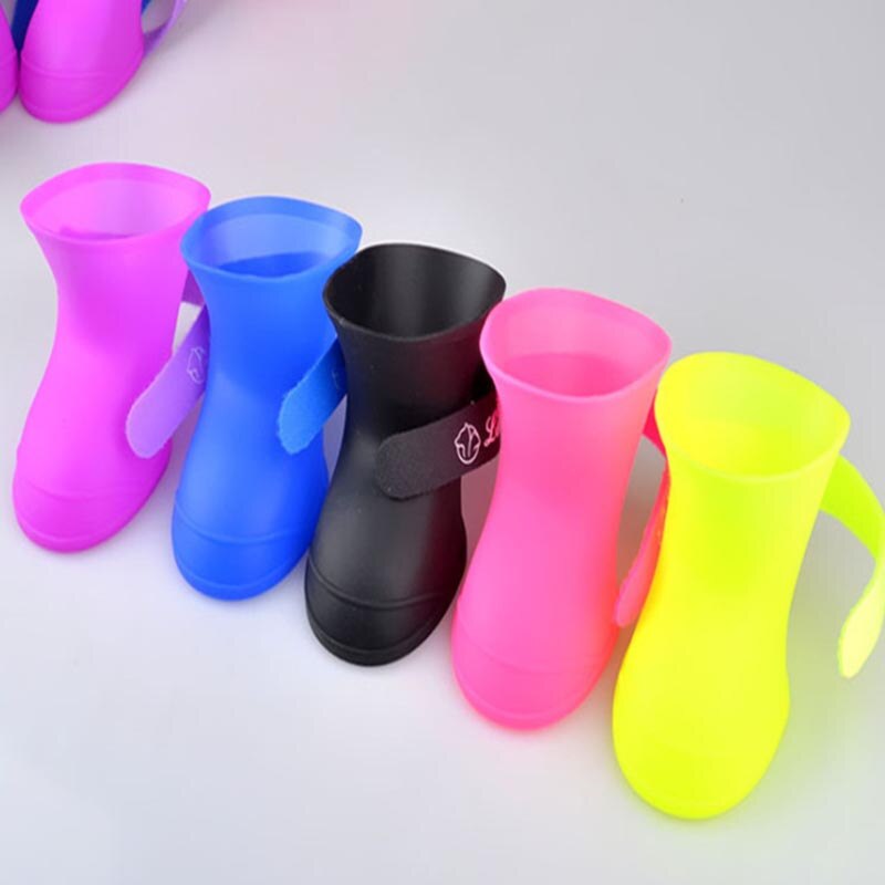 4Pcs Pet Dog Katten Regen Schoenen Pet Laarzen Rubber Draagbare Anti Slip Waterdichte Pet Hond Kat Regen Schoenen Huisdier levert