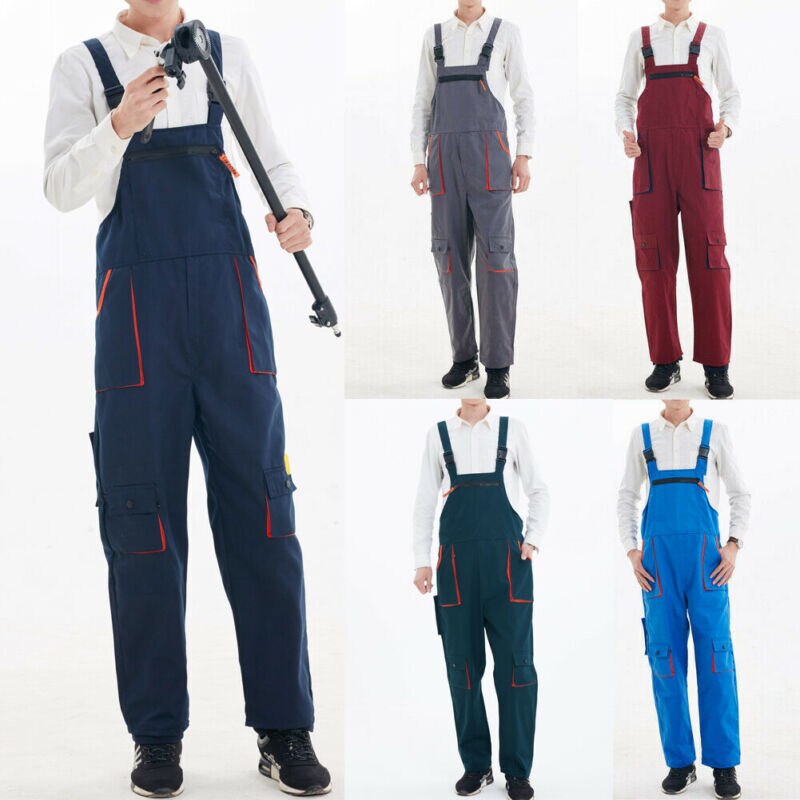 Men Women Bib Overalls Work Clothing Protective Coverall Repairman Strap Jumpsuits Work Uniforms Sleeveless Coveralls