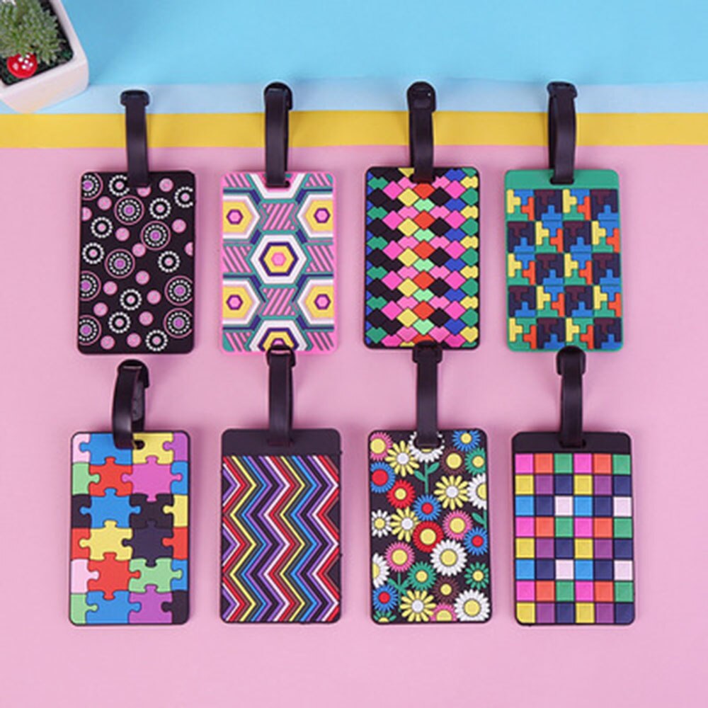 Lindas etiquetas de silicona Funky para equipaje de viaje, etiqueta para equipaje, soporte de dirección de valijas, etiqueta identificadora, accesorios de viaje, recién llegados