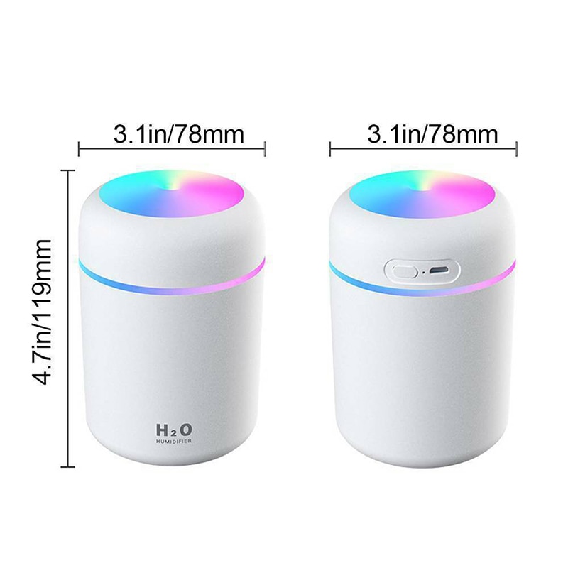 Portable 300ml Electric Air Humidifier ambient lighting Air Diffuser USB Mist Sprayer with Night Light Relax for Home Office Car