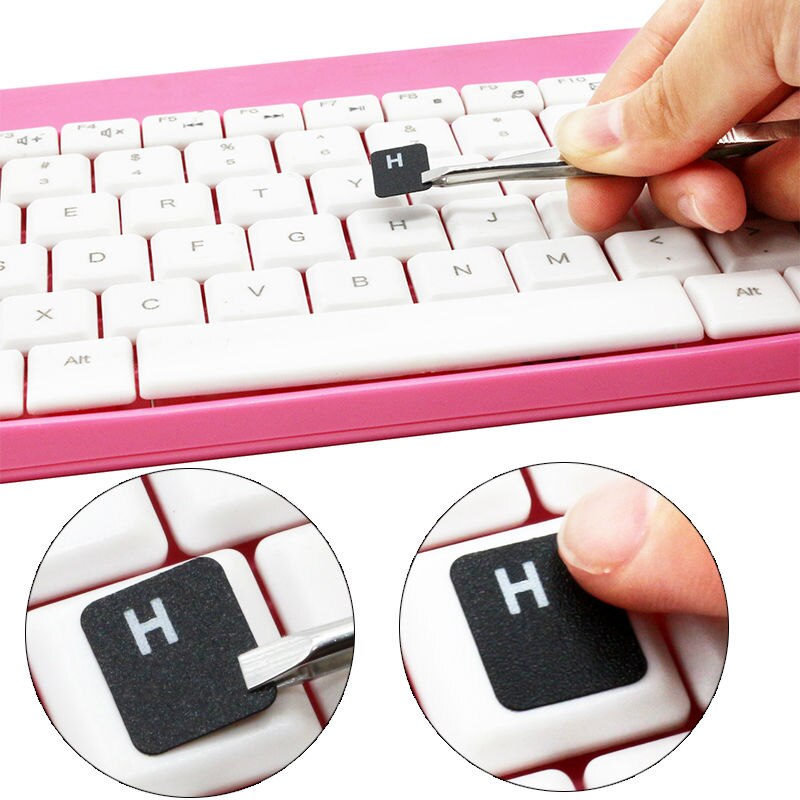 SR Standard Waterproof Russian French Arabic Korean Burmese Keyboard Stickers Layout With Button Letters Alphabet For PC