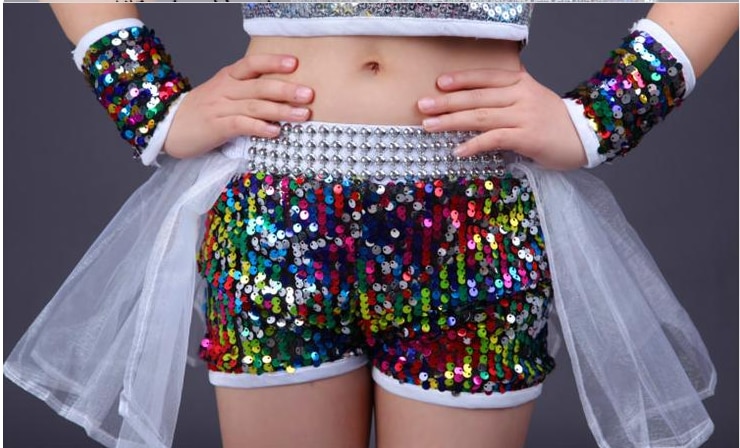 Dance wear girls jazz dance street dance performance costumes children's modern dance model catwalk sequin costumes